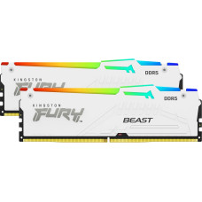 Kingston DDR5 - 32GB - 6000 - CL - 36 (2x 16 GB) dual kit (white, KF560C36BWE2AK2-32, FURY Beast RGB, INTEL XMP)