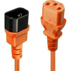 Lindy CABLE POWER IEC EXTENSION 1M/ORANGE 30474 LINDY