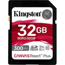 Kingston Memory card SD 32GB Canvas React Plus 300/260 UHS-II U3