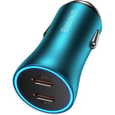 Baseus Golden Contactor Pro car charger, 2x USB-C, 40W (blue)