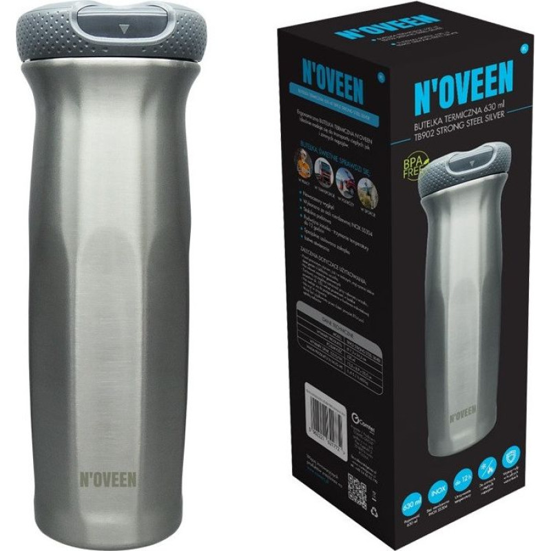 Noveen Thermal bottle NOVEEN TB902 Strong Steel Silver 630 ml