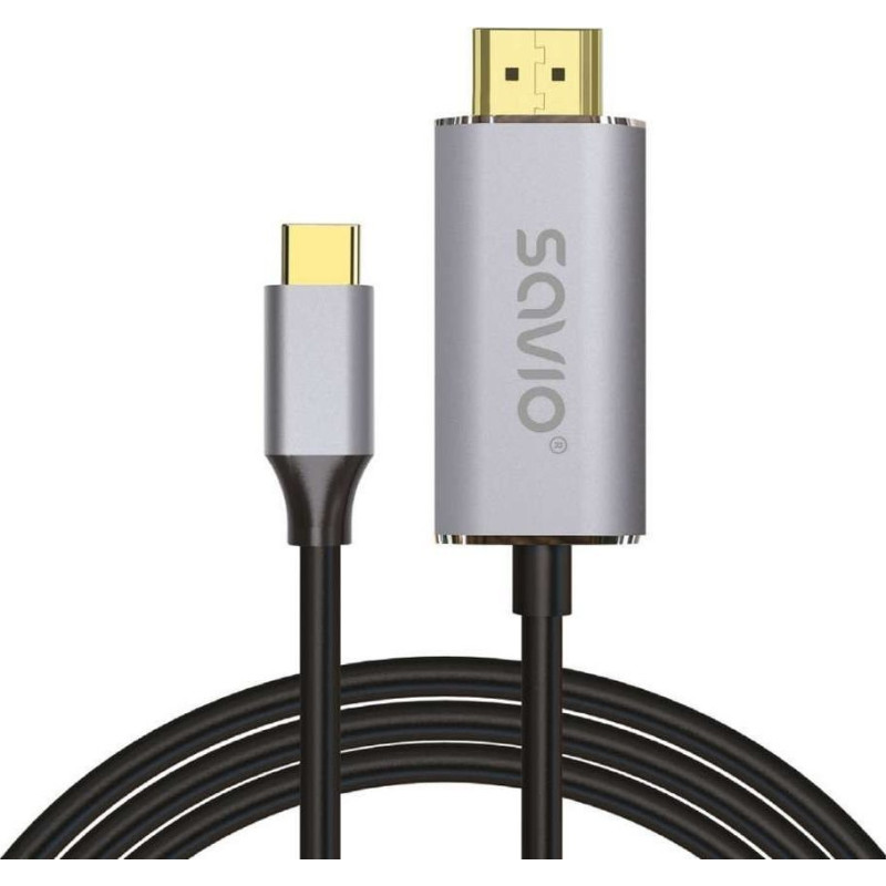 Savio USB cable Savio USB-C - HDMI 1 m Black-Silver (SAVKABELCL-170)