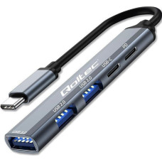 Qoltec HUB USB Qoltec HUB USB-C adapter 3.1 5w1 USB-C PD USB-C adapter | USB-C adapter | 2x USB 2.0 USB 3.0