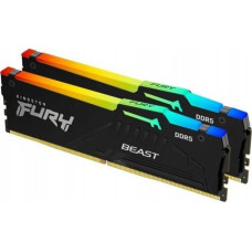 Kingston FURY DDR5 - 64GB - 6400 - CL - 32 (2x 32 GB) dual kit, RAM (black, KF564C32BBEAK2-64, FURY Beast RGB, INTEL XMP, AMD EXPO)