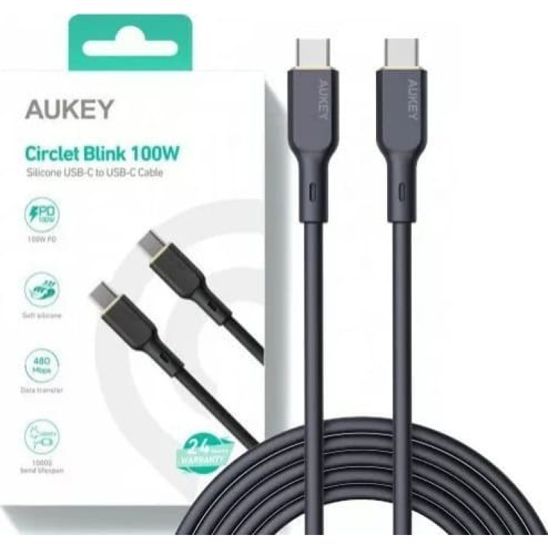 Aukey USB cable Aukey USB-C - USB-C 1 m Black (CB-SCC101 BK)