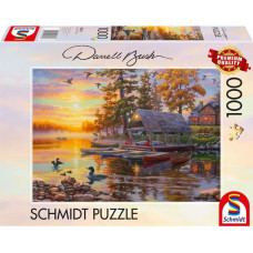 Schmidt Spiele Darrell Bush: Boathouse with Canoes, Puzzle 1000 pieces