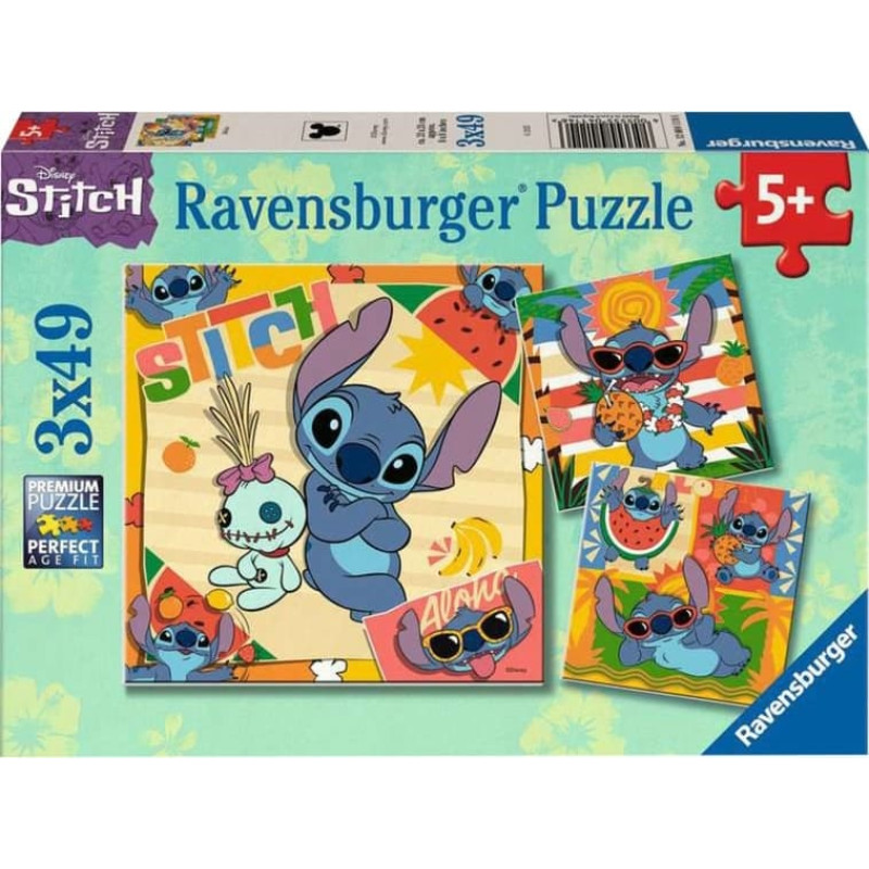 Ravensburger children's puzzle Disney Stitch 3x 49 pieces