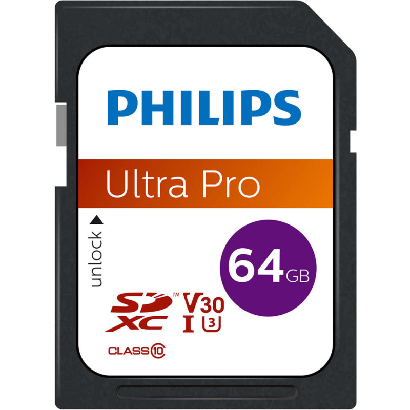 Philips SDXC Card           64GB Class 10 UHS-I U3 V30 A1