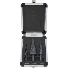 Awtools AW HSS AlCrN BLACK SPIRAL STEP DRILL BIT SET 3pcs/ 4-39mm/ PLASTIC CASE