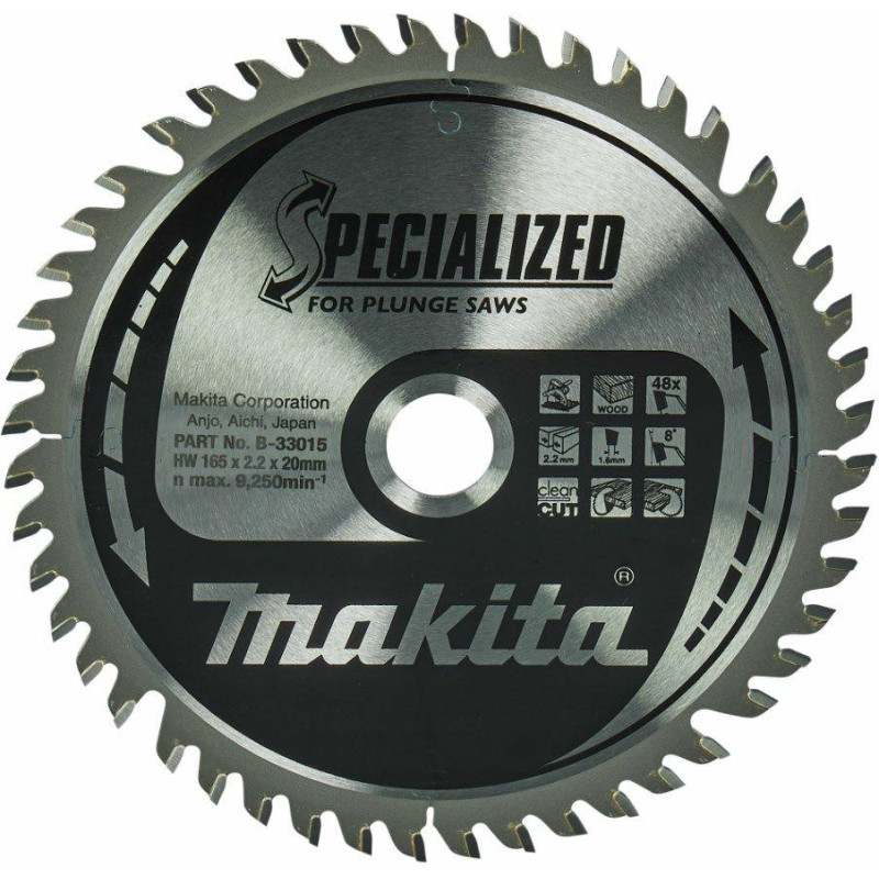 Makita TARCZA TNĄCA 165 x 2,2 x 20mm 48-ZĘBÓW, DO ZAGŁĘBIARKI SP6000