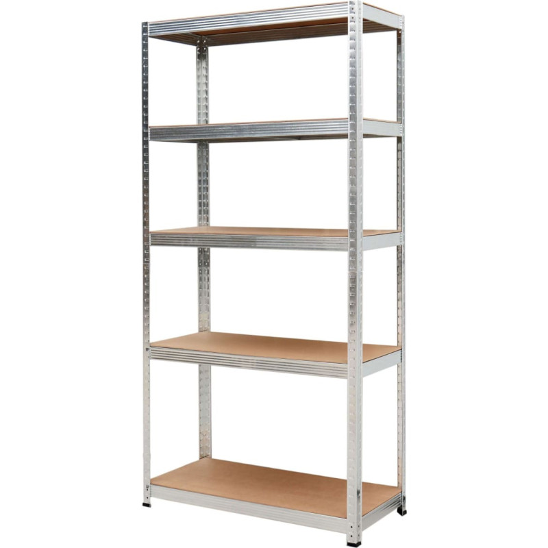 Awtools AW 5-TIER SCREWLESS STEEL SHELVING UNIT 200x90x40 LOAD 300kg/ 6.0mm QUICK ASSEMBLY