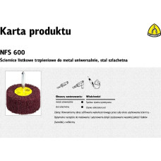 Klingspor ŚCIERNICA LISTKOWA TRZPIENIOWA Z WŁÓKNINY NFS600  50mm x 30mm x 6mm COARSE
