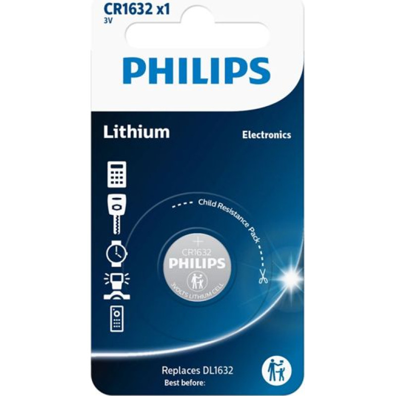 Philips Lithium 3.0V Knopfzelle CR1632