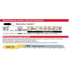 Milwaukee BRZESZCZOT DO WYRZYNARKI T101AO 50mm KOMPLET - 5szt. DREWNO/PCV,  CIĘCIE PO ŁUKU
