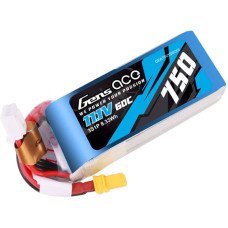 Gens Ace 750mAH 11.1V 60C 3S1P Lipo battery with XT30 connector