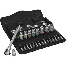 Wera 8100 SA 10 Zyklop Metal Ratchet Set - Push-through square, 1/4  drive, imperial