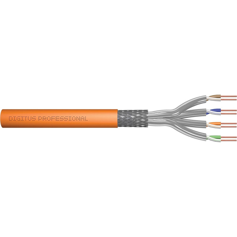 Digitus Professional Cat7 S/FTP installation cable simplex, Dca (orange, 100 meter roll)