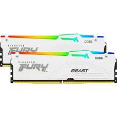 Kingston FURY DDR5 - 64GB -6000 - CL - 36 (2x 32 GB) dual kit, RAM (white, KF560C36BWEAK2-64, Beast RGB, INTEL XMP, AMD EXPO)