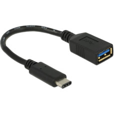 Delock USB 3.2 Gen 1 adapter, USB-C male > USB-A female (black, 15cm)