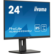 Iiyama ProLite XUB2495WSU-B7, LED monitor - 24.1 - black (matt), WUXGA, IPS, HDMI, DisplayPort, ergonomic stand