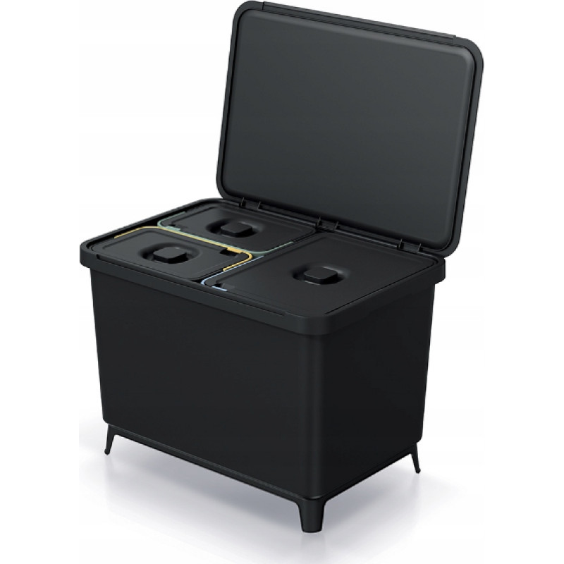 Prosperplast KEDEN KOSZ NA ŚMIECI SYSTEMA 23L + 2x10L - CZARNY RECYKLING