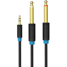 Vention BACBD Male TRS 3.5mm to 2x Male 6.35mm Audio Cable 0.5m Black