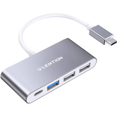 Lention 4in1 Hub USB-C to USB 3.0 + 2x USB 2.0 + USB-C (gray)