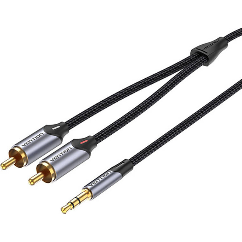 Vention Cable Audio 2xRC to 3.5mm Vention BCNBL 10m (grey)