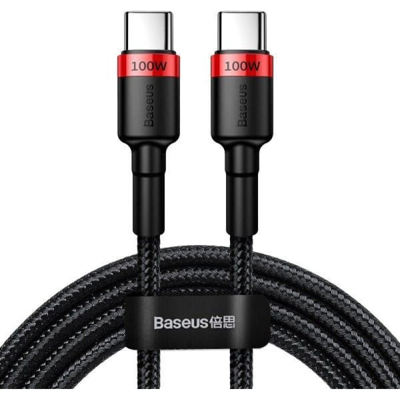 Baseus USB cable Baseus USB-C - USB-C 2 m Black and Red (BSU1520REDBLK)