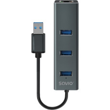 Savio HUB USB Savio 1x RJ-45 + 3x USB-A 3.0 (SAVIO AK-58)