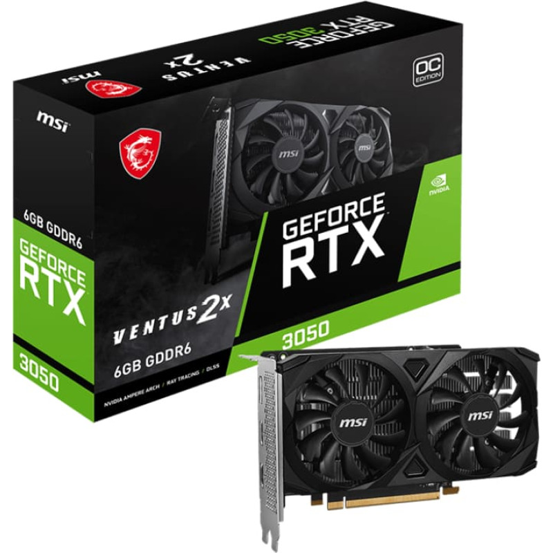 MSI GeForce RTX 3050 VENTUS 2X E OC, graphics card (1x DisplayPort, 2x HDMI 2.1)