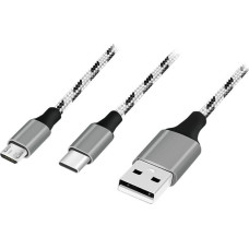 Logilink Kabel USB2.0 A/M do micro USB + USB-C, 1.2m