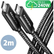 Axagon CABLE USB-C TO USB-C 2M 240W/BRAID BLK BUCM2-CM20AB AXAGON