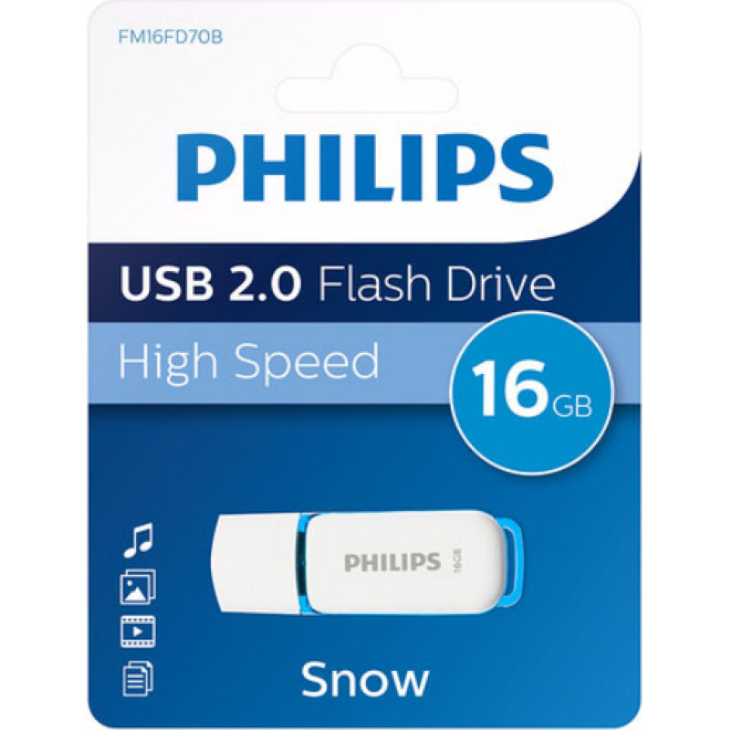 Philips FM16FD70B USB zibatmiņa 16 GB USB Type-A 2.0 Zils, Balts