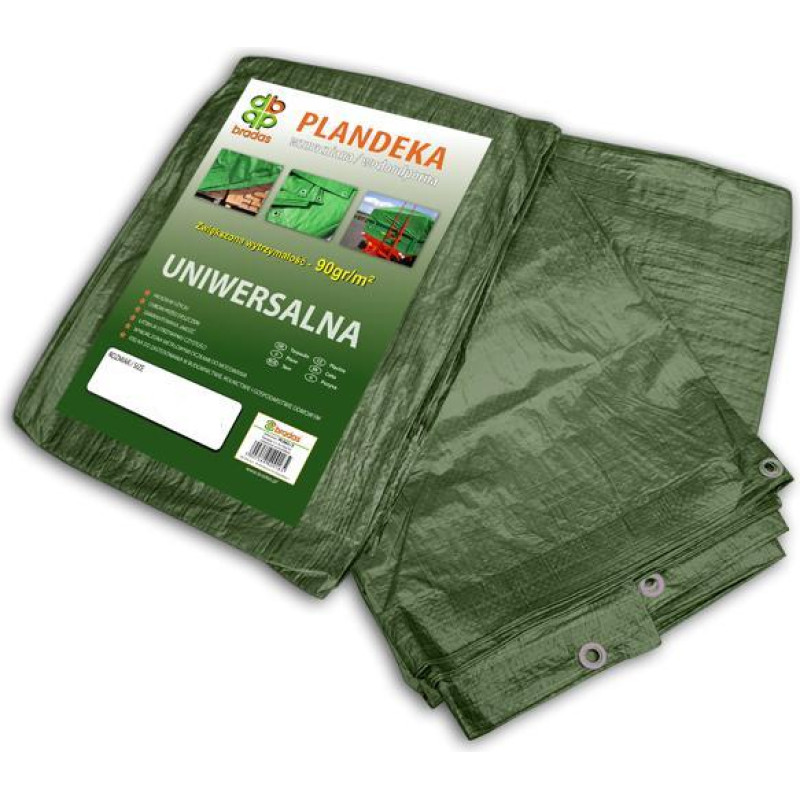 Bradas PLANDEKA WZMOCNIONA ZIELONA 90g  6 x 12m BRADAS