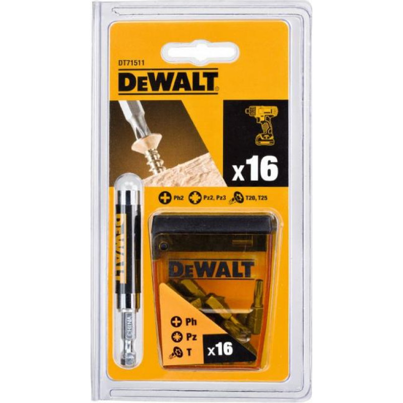 Dewalt ZESTAW KOŃCÓWEK + UCHWYT 16CZ.