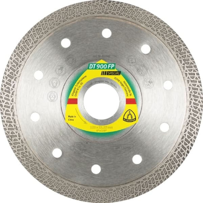 Klingspor TARCZA DIAMENTOWA TURBO 125mm x 1,4mm x 22,2mm SPEZIAL DT900FP GRES, CERAMIKA