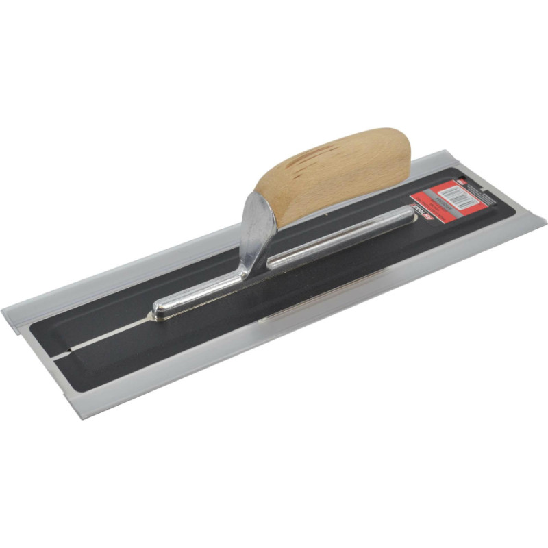 Awtools AW STAINLESS STEEL PLASTERING FLEX TROWEL 110x410mm/ WOODEN HANDLE & ALU SHANK