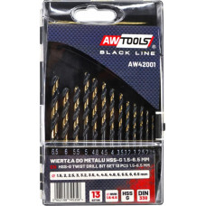 Awtools AW HSS M2 PREMIUM METAL DRILL BIT SET 1.5 - 6.5mm/ 13pcs