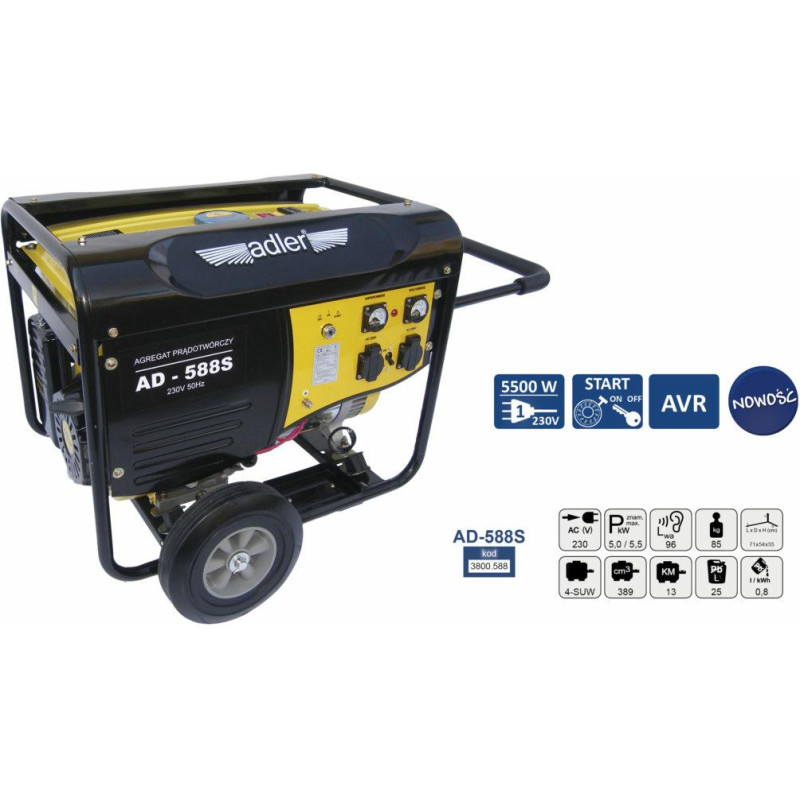 Adler GENERATOR PRĄDOTWÓRCZY 5,5 KW / AD-588S