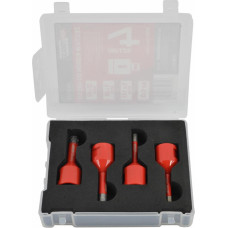 Awtools AW M14 GLASS & TILES DIAMOND HOLE SAW SET 4pcs /6-10mm/ CASE