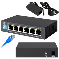 Extralink KRIOS | PoE Switch | 4x Gigabit PoE/PoE+, 2x RJ45 Uplink Gigabit, 60W