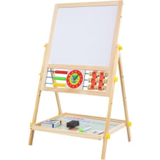 Extralink Toys | Double-sided Board for Kids | Chalk, Magnetic, Dry Erase, Abacus, Clock