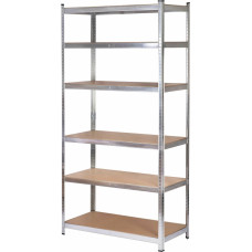 Awtools AW 6-TIER SCREWLESS STEEL SHELVING UNIT 225x90x50 LOAD 300kg/ 6.0mm QUICK ASSEMBLY