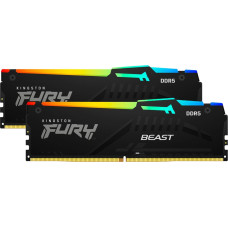 Kingston DDR5 32GB - 5600 - CL - 40 - Dual-Kit - DIMM - KF556C40BBAK2-32 - iOS, Fury Beast RGB, black