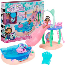 Spinmaster Spin Master DreamWorks Gabby's Dollhouse Cat Adventures - Purrific Pool Party Playset, Backdrop (with Gabby and Merkitty Figure)