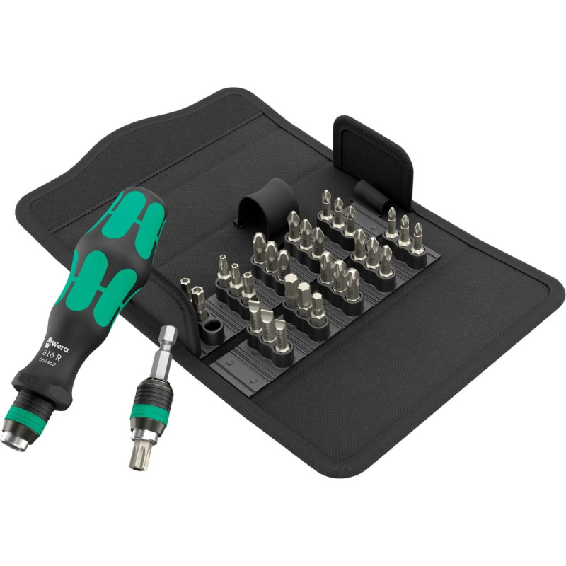 Wera Kraftform Kompakt 70 Universal, 32-piece, bit set (black/green, 1/4, incl. plug-in handle)