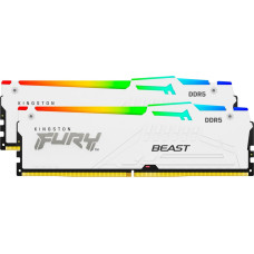 Kingston DDR5 - 32GB - 6000 - CL - 30 (2x 16 GB) Dual-Kit (white, KF560C30BWAK2-32, FURY Beast RGB, INTEL XMP)