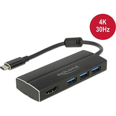 Delock Adapter USB C 3.1 > 3x USB 3.0 A Hub + HDMI 4K