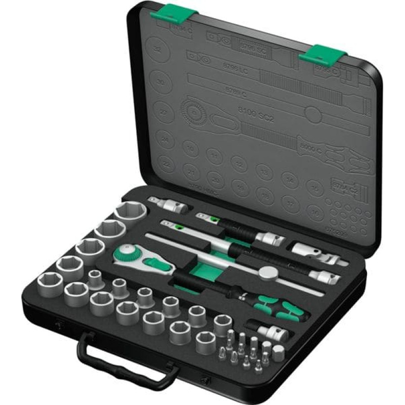 Wera 8100 SC 2 Zyklop Speed Ratchet set 1/2  drive metric